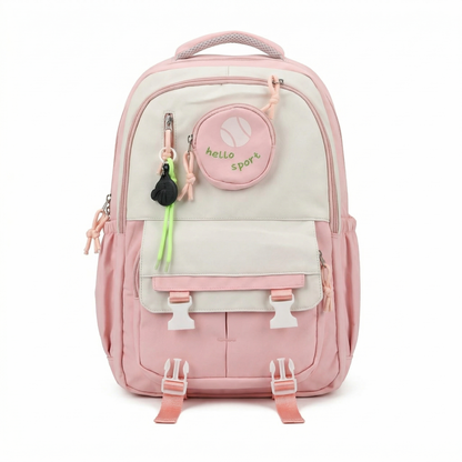 Cute Korean Aesthetic Backpack with Pouch – Waterproof School & College Bag (34L)