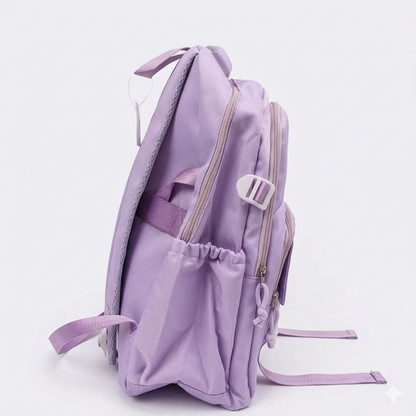 Cute Purple Labubu Backpack for Girls – 34L Water Resistant School & College Bag with Charm, Multi Compartments & Soft Fabric