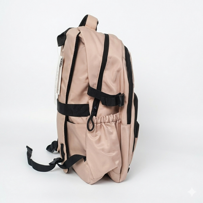 Beige Urban Backpack – Waterproof Multi-Compartment Laptop Bag (34L)