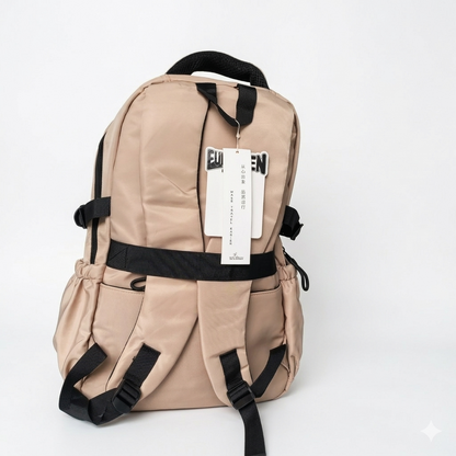 Beige Urban Backpack – Waterproof Multi-Compartment Laptop Bag (34L)