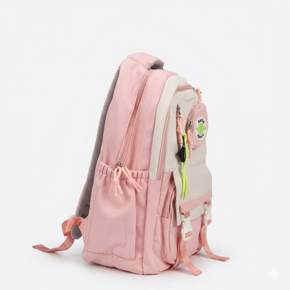 Cute Korean Aesthetic Backpack with Pouch – Waterproof School & College Bag (34L)