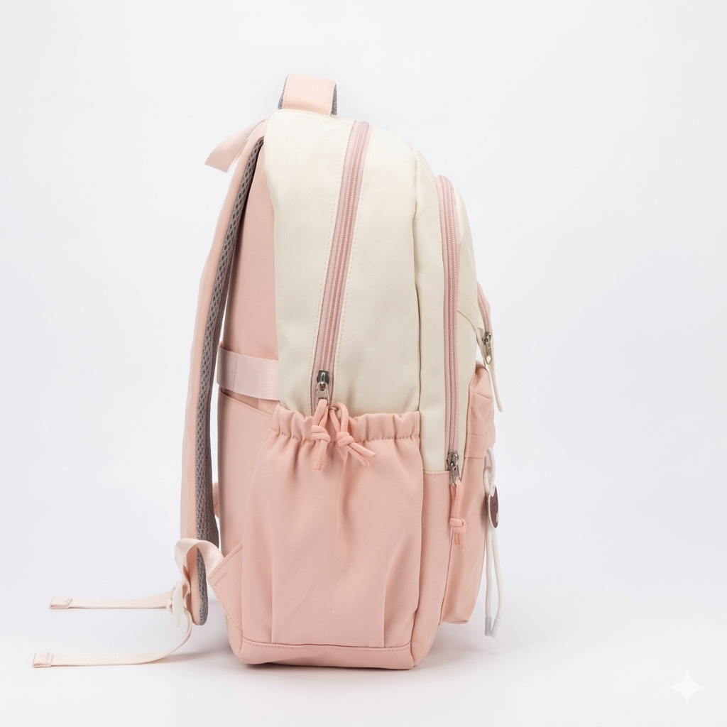 Cute Coffee Charm Backpack – Pink Aesthetic School & College Bag (Sponsor)