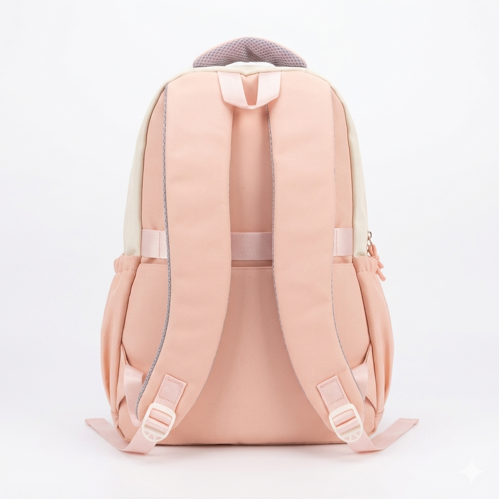 Cute Coffee Charm Backpack – Pink Aesthetic School & College Bag (Sponsor)