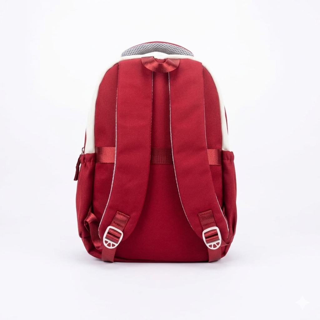 Cute Dream Backpack – Red & Beige Aesthetic School Bag