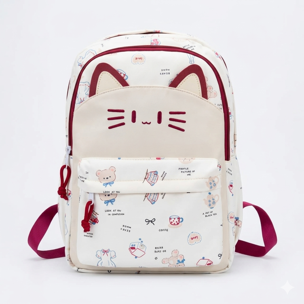 Cute Cat Kids Backpack – Lightweight School Bag