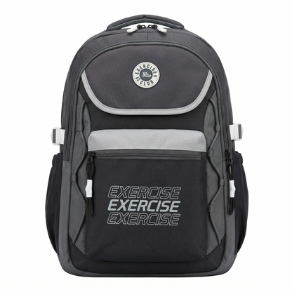 Sporty Laptop Backpack – Grey & White Travel Bag