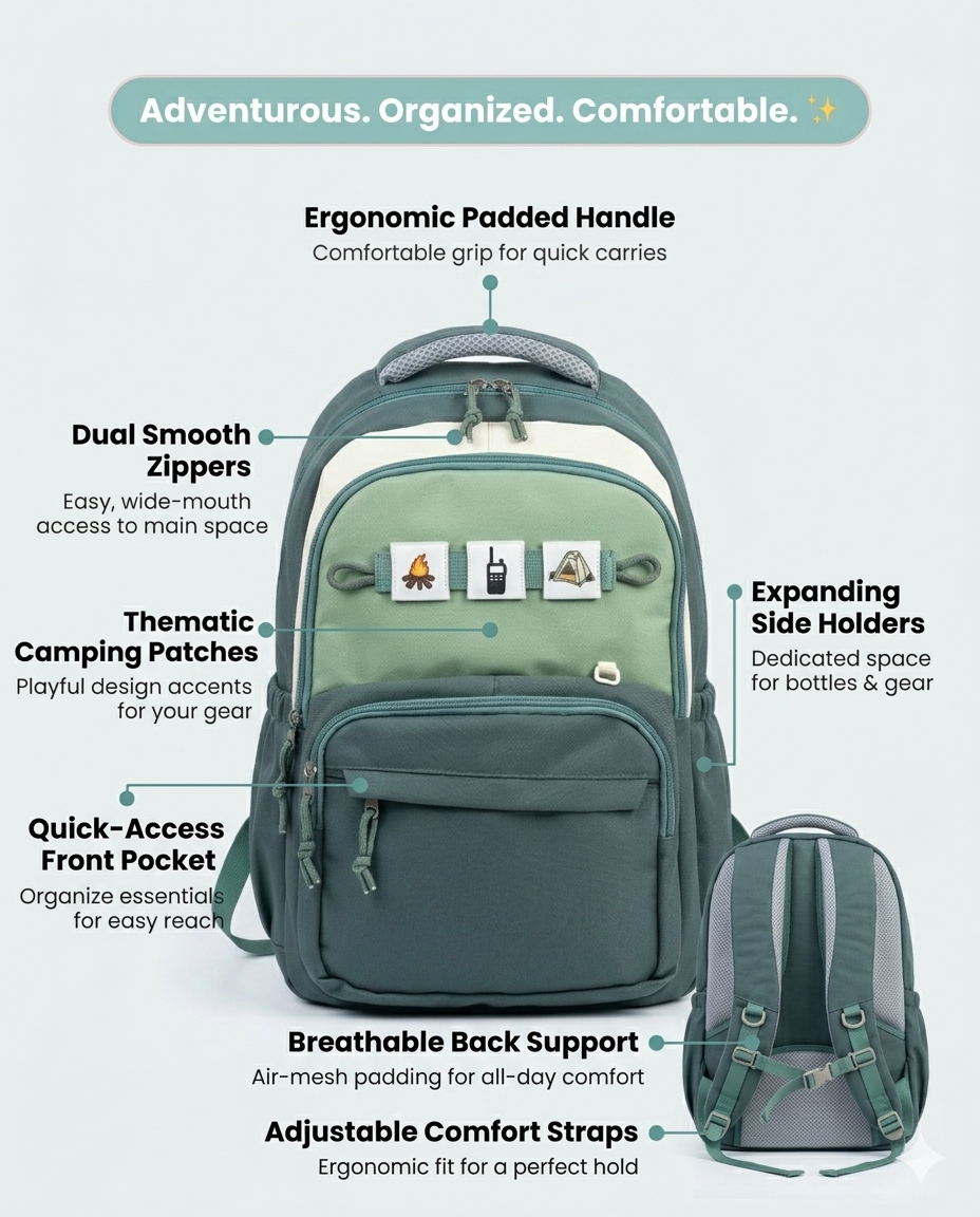 Minimal Travel Backpack for Men & Women – Waterproof Multi Pocket Laptop School Bag (30L)