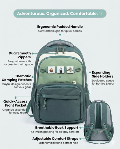 Minimal Travel Backpack for Men & Women – Waterproof Multi Pocket Laptop School Bag (30L)