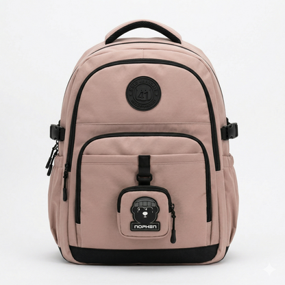 Beige Urban Backpack – Waterproof Multi-Compartment Laptop Bag (34L)