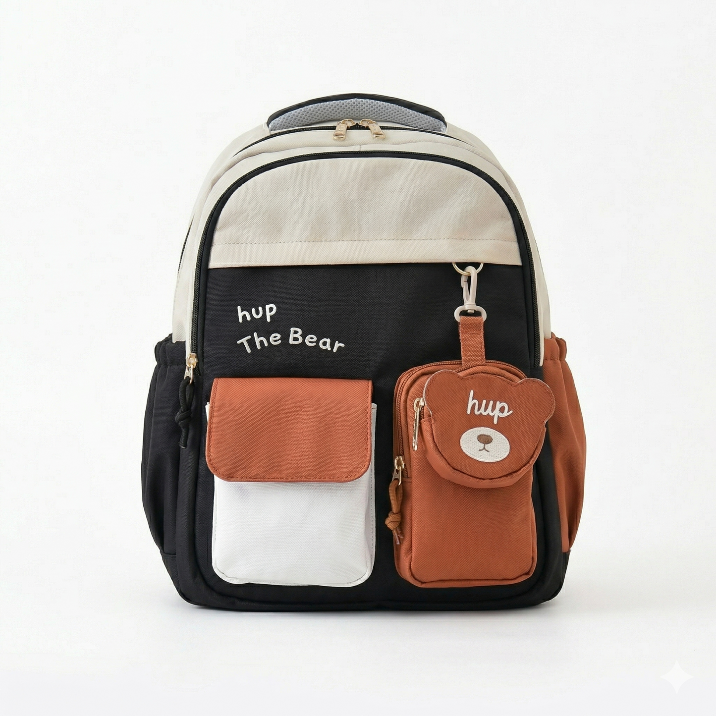 Cute Korean Bear Backpack for Kids & School – Waterproof Multi Pocket Laptop Bag (30L)