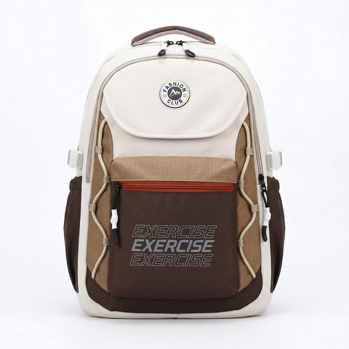 Sporty Laptop Backpack – Grey & White Travel Bag