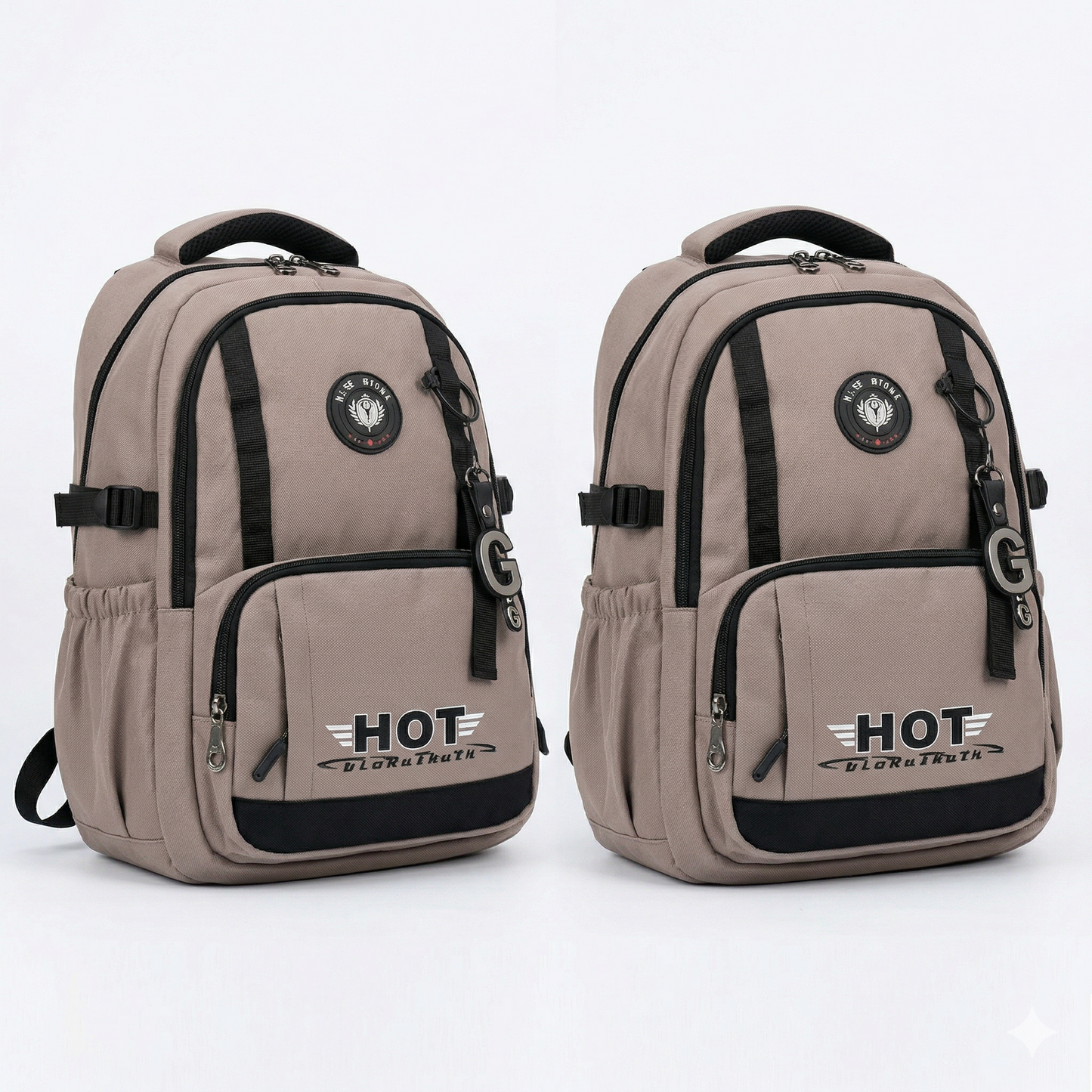 Urban Grey Backpack – Waterproof Multi-Compartment Laptop Bag (34L)