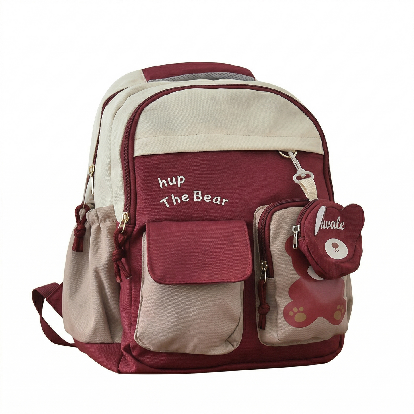Cute Korean Bear Backpack for Kids & School – Waterproof Multi Pocket Laptop Bag (30L)