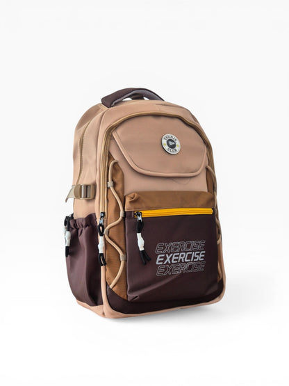 Sporty Laptop Backpack – Grey & White Travel Bag